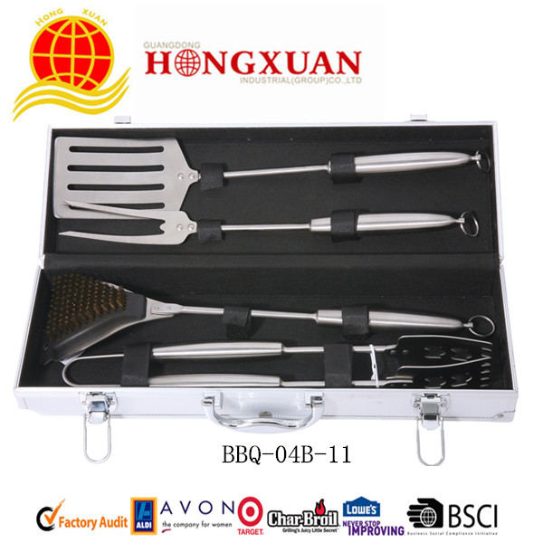 (BBQ-04B-11) 4 PCS BBQ TOOL SET