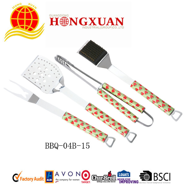 (BBQ-04B-15) 4PCS BBQ TOOL SET