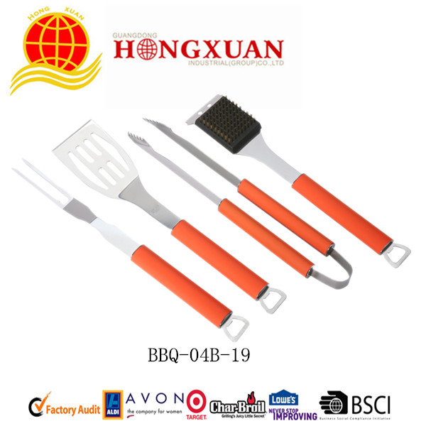 (BBQ-04B-19) 4 PCS BBQ TOOL SET